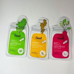 Sweet Chef Kale Ginger Beet Vitamin Fresh Pressed Sheet Mask 3 ct. Sealed New